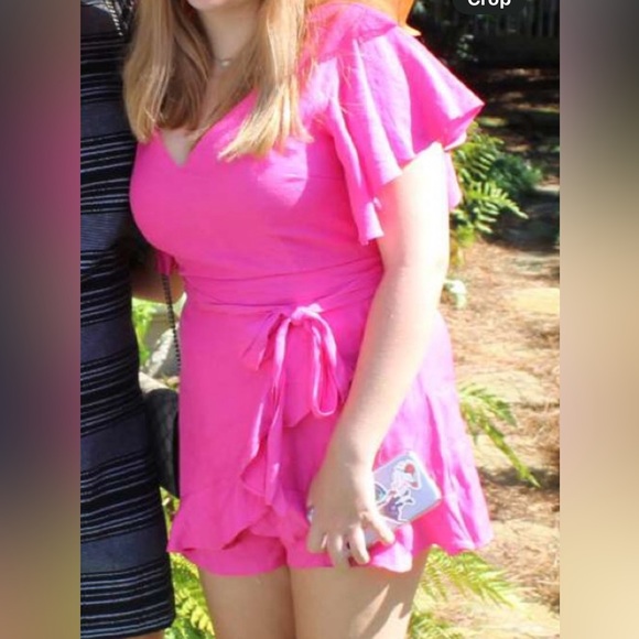 Pink Ruffle Romper- Pants Store- L - Picture 5 of 5